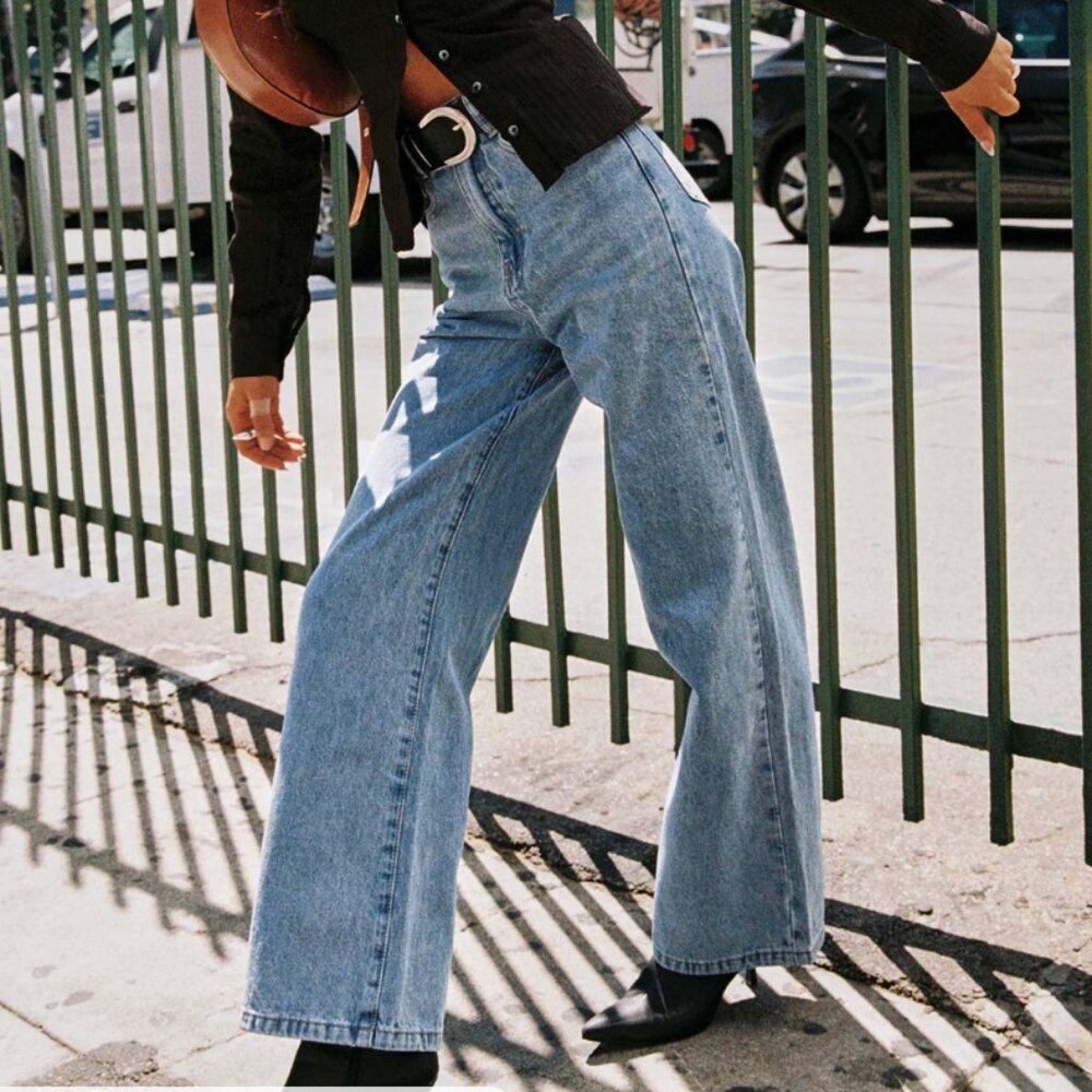 PRINCESS POLLY - Nicolo High Rise Straight Light Blue Wash